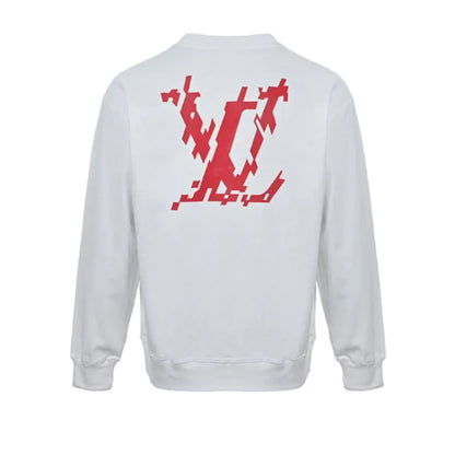 Louis Vuitton Hand-Drawn Logo Embroidery Crewneck – White