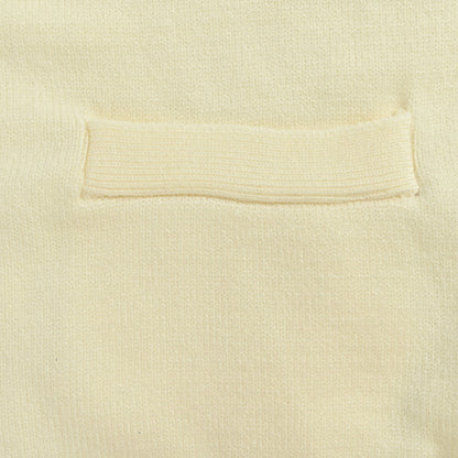 Gucci Ivory Fine Knit V-Neck Cardigan with Patch Pockets