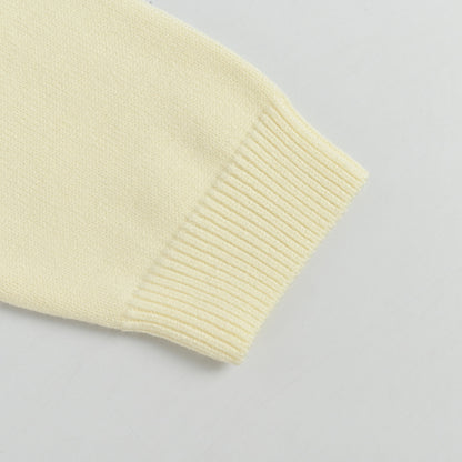 Gucci Ivory Fine Knit V-Neck Cardigan with Patch Pockets
