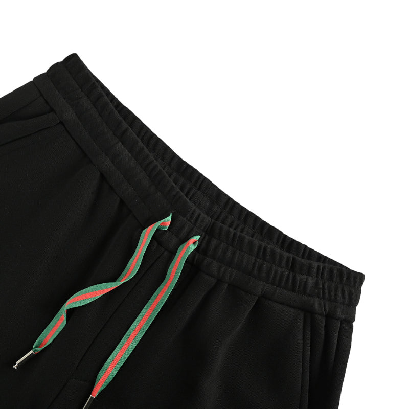 Gucci Collegiate Crest Fleece Shorts – Black / Tri-Color Drawstring