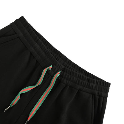 Gucci Collegiate Crest Fleece Shorts – Black / Tri-Color Drawstring