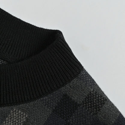 Louis Vuitton Pixel Camo Damier Jacquard Knit Sweater – Black
