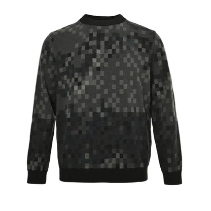 Louis Vuitton Pixel Camo Damier Jacquard Knit Sweater – Black