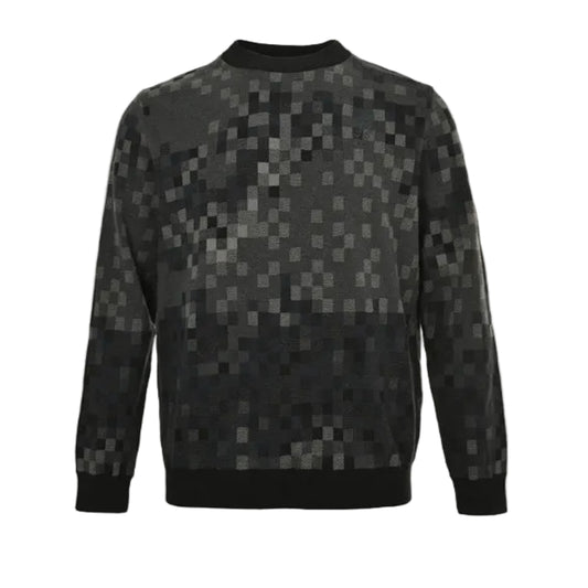 Louis Vuitton Pixel Camo Damier Jacquard Knit Sweater – Black