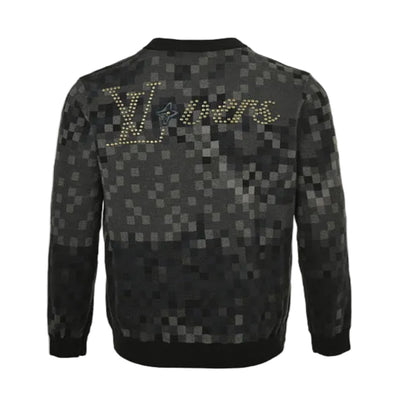 Louis Vuitton Pixel Camo Damier Jacquard Knit Sweater – Black