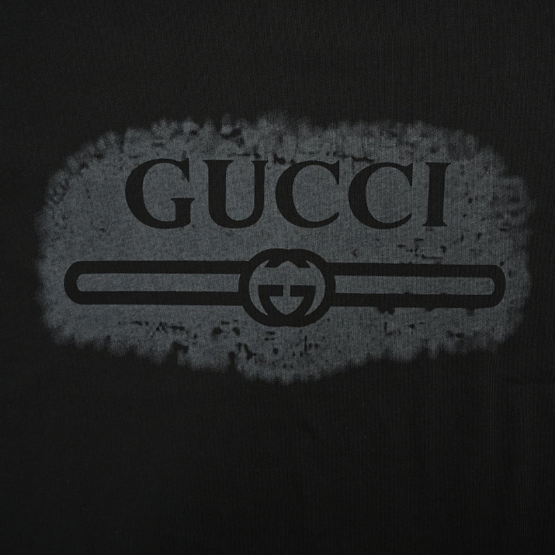 Gucci Black Washed Tonal Logo Heavyweight Tee