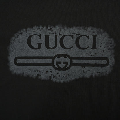 Gucci Black Washed Tonal Logo Heavyweight Tee