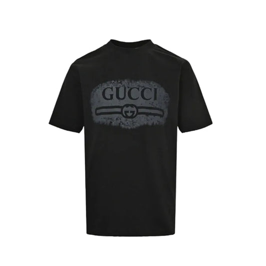 Gucci Black Washed Tonal Logo Heavyweight Tee