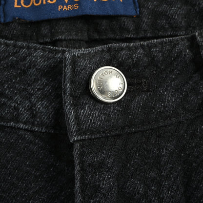 Louis Vuitton Giant Tonal Monogram Straight Jeans — Black