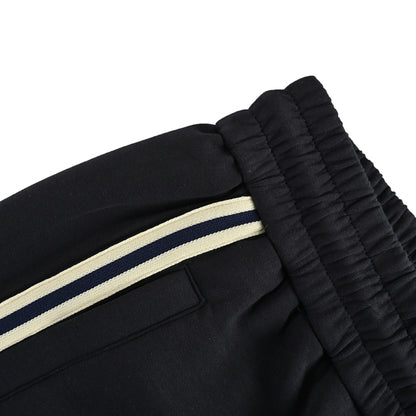 Gucci Side Script Fleece Shorts – Black / Cream Stripe