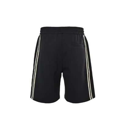 Gucci Side Script Fleece Shorts – Black / Cream Stripe