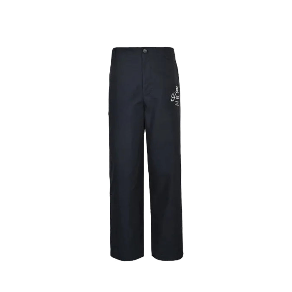 Gucci Black Wide-Leg Trousers with Vintage Crest Print