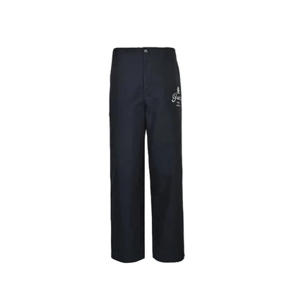 Gucci Black Wide-Leg Trousers with Vintage Crest Print