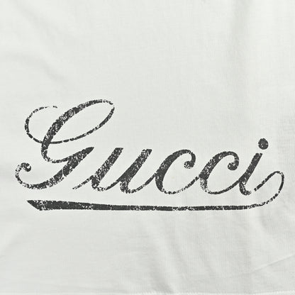 Gucci Ivory Script Hem Graphic Tee
