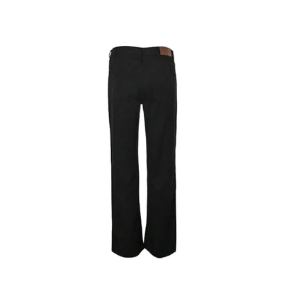 Gucci Black Straight Denim Pants with Horsebit Detail