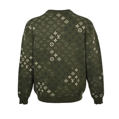 Louis Vuitton Monogram Jacquard Knit Sweater – Olive Green