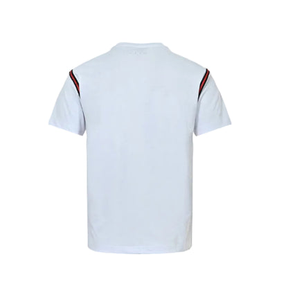 Gucci White Red-Black Shoulder-Stripe Tee