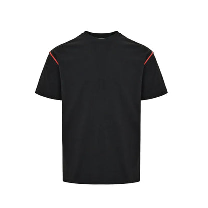 Gucci Black Red Shoulder-Stripe Knit Tee