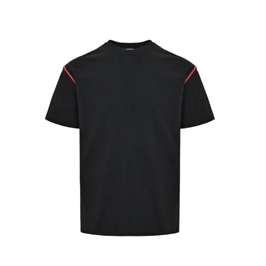 Gucci Black Red Shoulder-Stripe Knit Tee