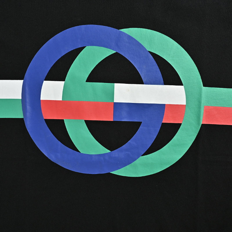 Gucci Black Interlocking Crest Graphic Tee