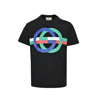 Gucci Black Interlocking Crest Graphic Tee