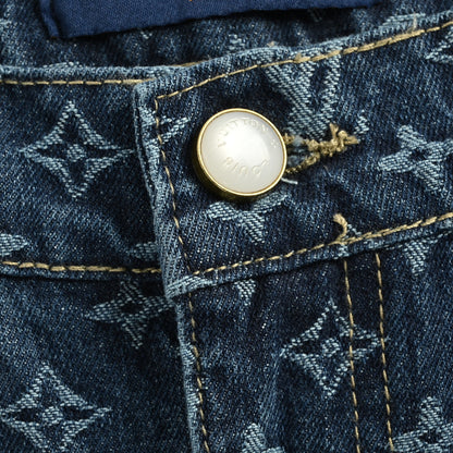 Louis Vuitton Monogram Jacquard Straight Jeans — Navy