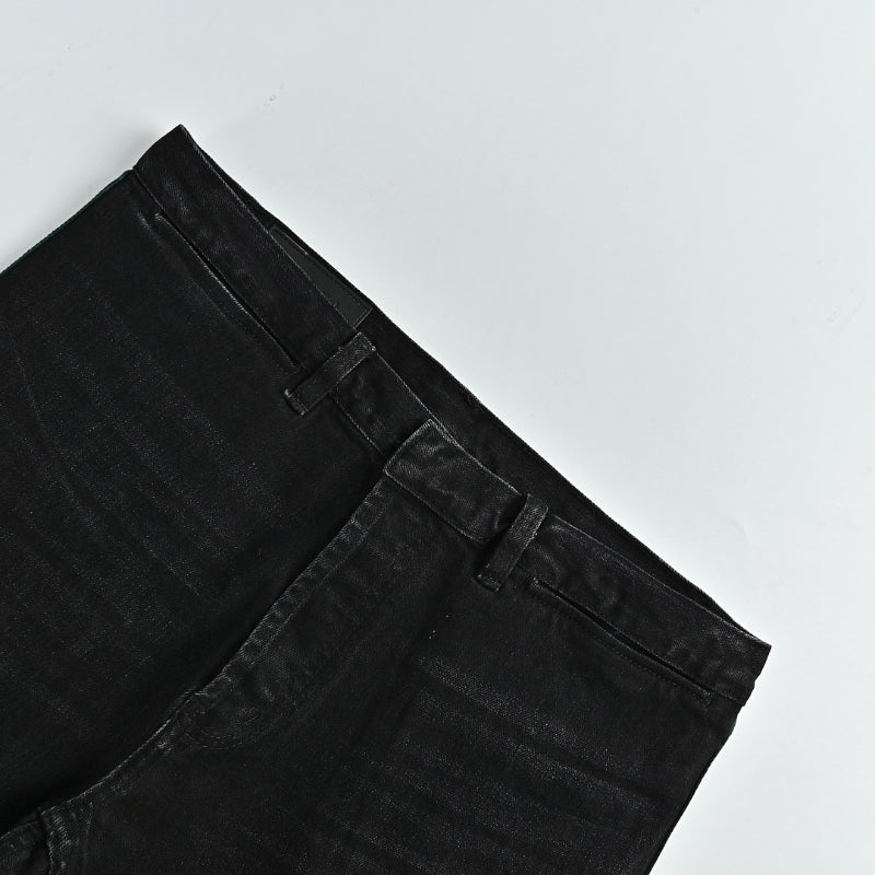 Gucci Black Side-Stripe Straight Denim Pants
