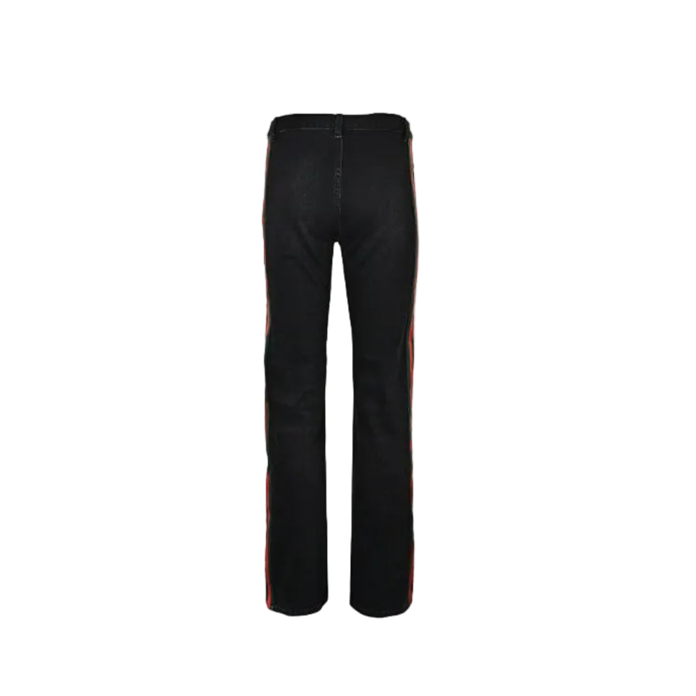 Gucci Black Side-Stripe Straight Denim Pants