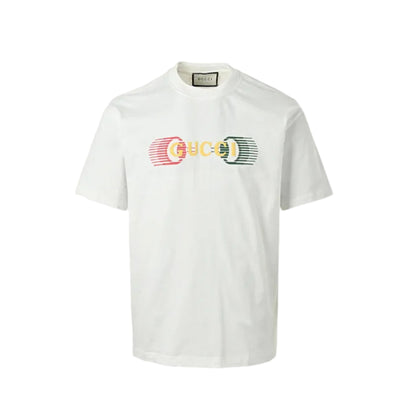 Gucci White Neon Halo Wordmark Graphic Tee