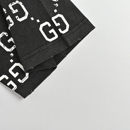 Gucci Black Half-Body GG Monogram Graphic Tee