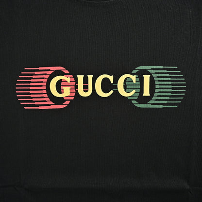 Gucci Black Neon Halo Wordmark Graphic Tee