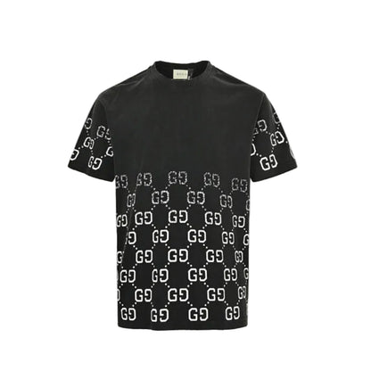 Gucci Black Half-Body GG Monogram Graphic Tee