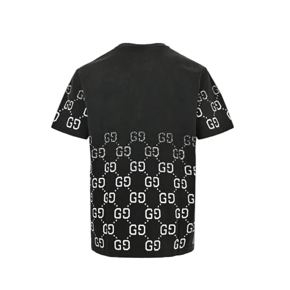 Gucci Black Half-Body GG Monogram Graphic Tee