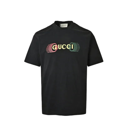 Gucci Black Neon Halo Wordmark Graphic Tee