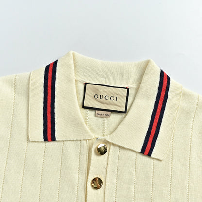 Gucci Heritage Stripe-Trim Knit Polo Shirt