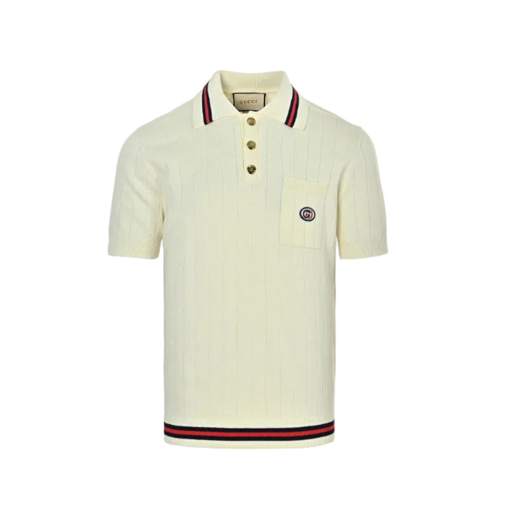 Gucci Heritage Stripe-Trim Knit Polo Shirt