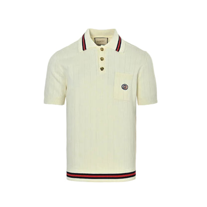 Gucci Heritage Stripe-Trim Knit Polo Shirt
