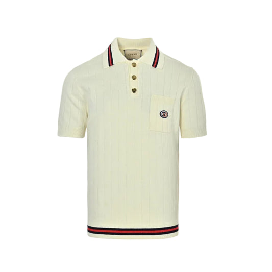 Gucci Heritage Stripe-Trim Knit Polo Shirt