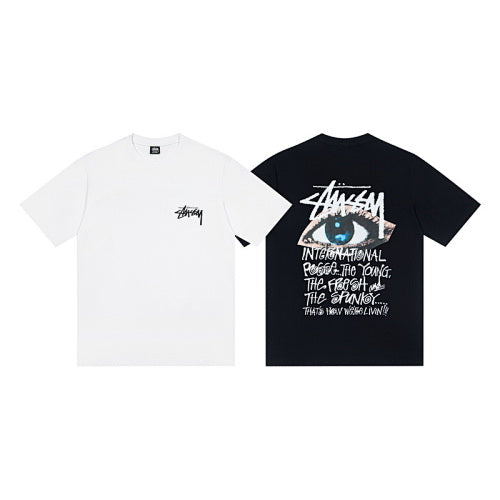 Stussy Ocular Tee Eye Graffiti Print Crew Neck Short Sleeve T-Shirt