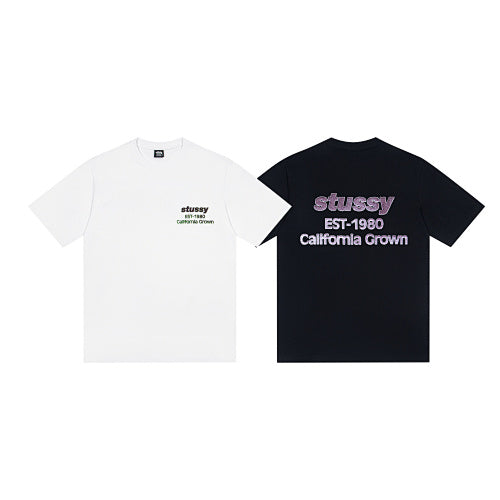 Stussy California Grown Tee Pigment Dyed Logo Print Crew Neck Short Sleeve T-Shirt
