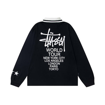 Stussy World Tour Long Sleeve Soccer Jersey Polo