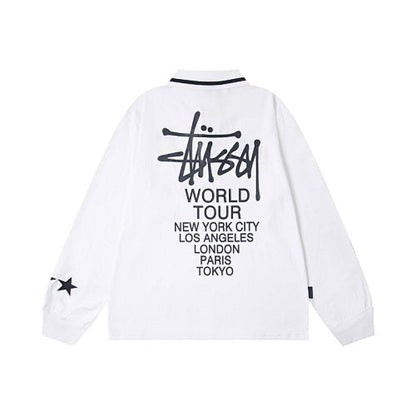 Stussy World Tour Long Sleeve Soccer Jersey Polo