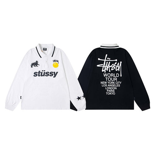 Stussy World Tour Long Sleeve Soccer Jersey Polo