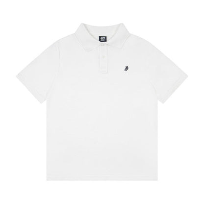 Stussy Swirl S Logo Embroidered Solid Colour Pique Polo Shirt