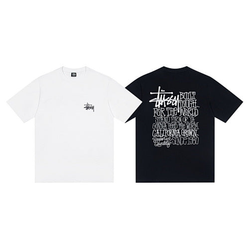 Stussy Built Tough Back Water-Based Ink Print Crew Neck Short Sleeve T-Shirt