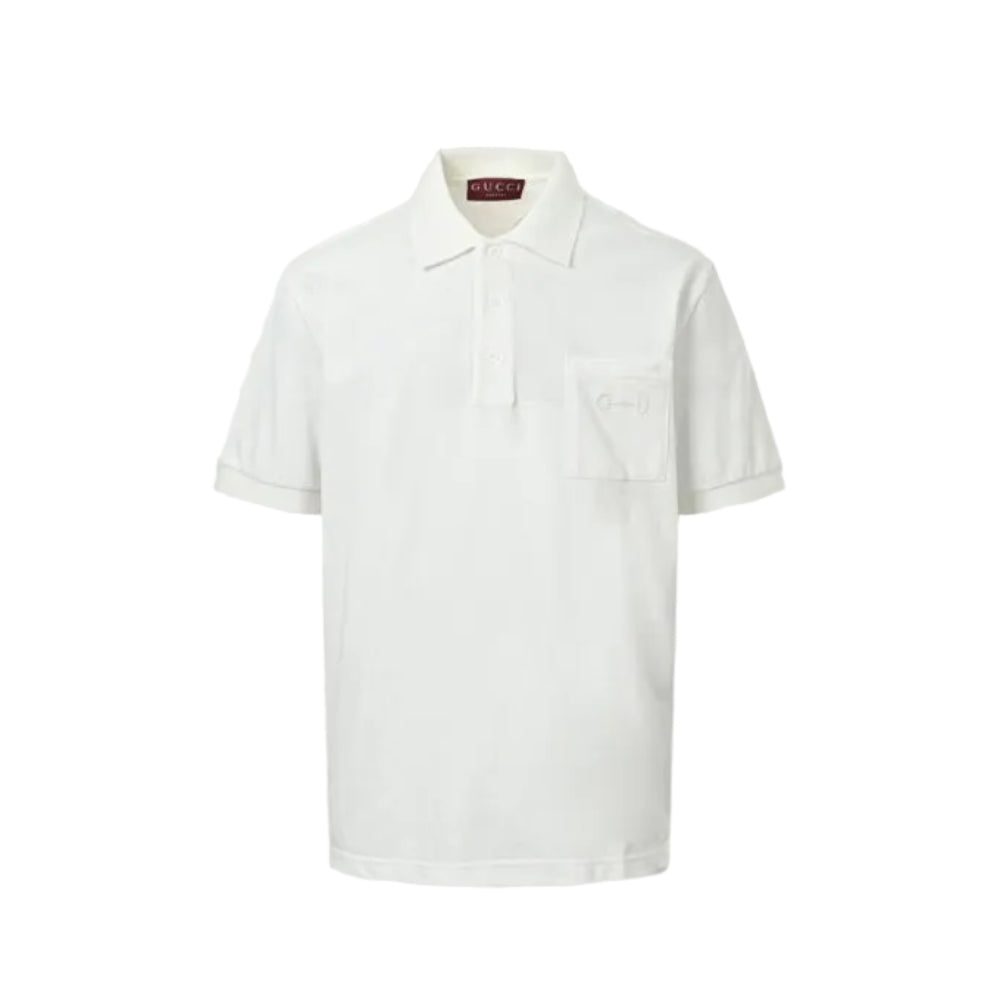 Gucci Ivory Piqué Cotton Polo Shirt