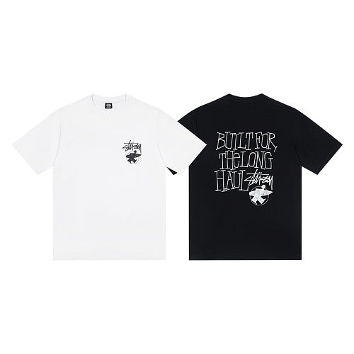 Stussy Long Haul Pigment Dyed Back Graphic Print Relaxed Crew Neck Short Sleeve T-Shirt