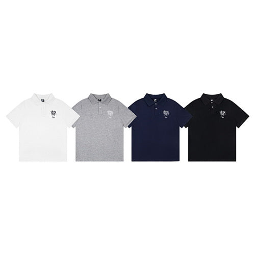 Stussy x Nike World Tour Logo Embroidered Solid Colour Pique Polo Shirt