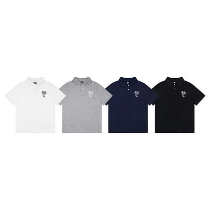 Stussy x Nike World Tour Logo Embroidered Solid Colour Pique Polo Shirt