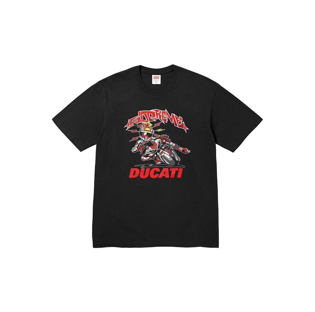 810#p40💰 Supreme x DUCATI 联名款SS24 WEEK16 BIKE TEE摩托车印花图案短袖T恤男女同款 DUCATI 联名款 > 宽松版型 采用260克精梳棉双纱 从面 - view 1